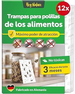 Hey Nature Food Moth Traps, Pack of 12 | Insecticide-free and high-attraction pheromone traps for detecting and controlling food moths