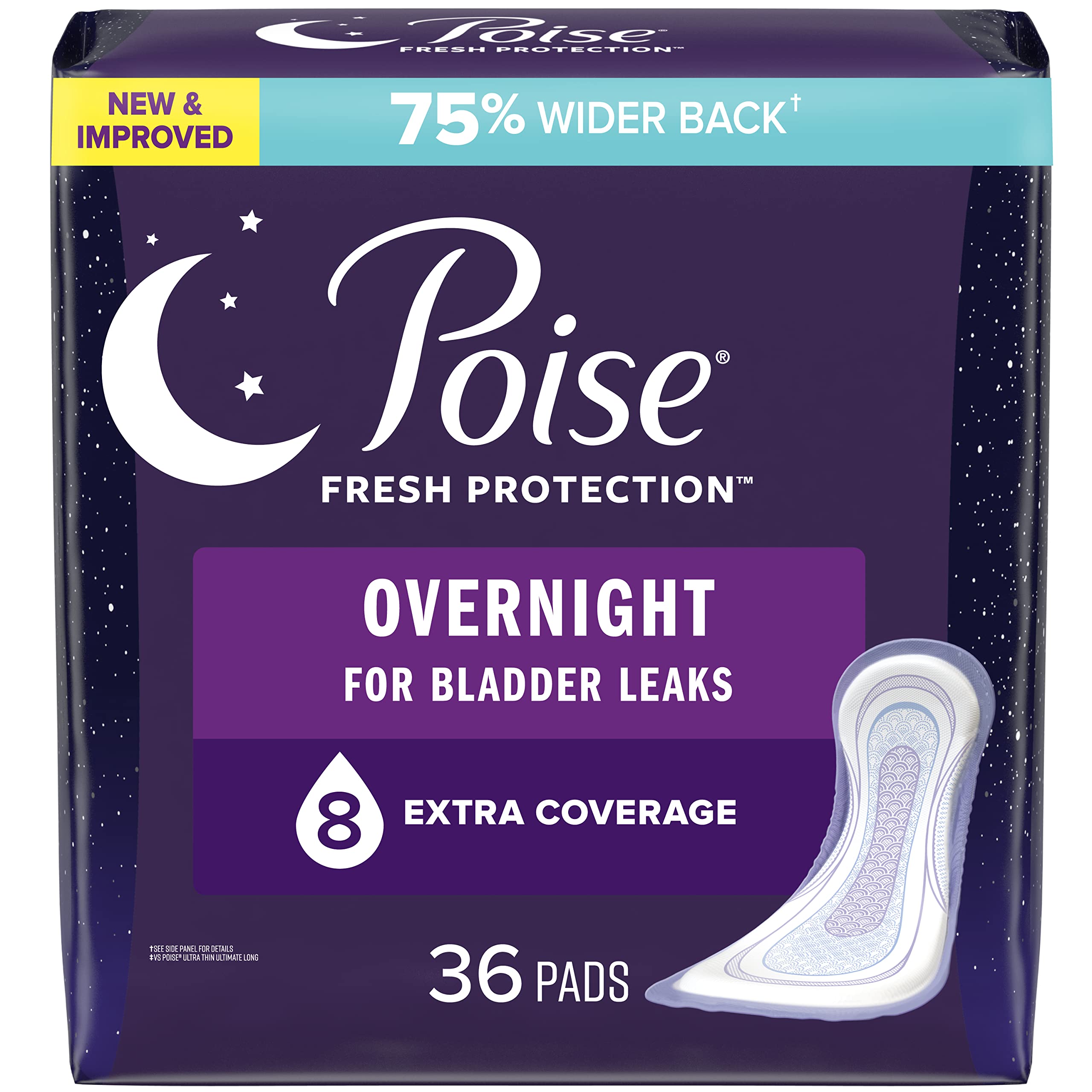 Poise Incontinence Pads for Women/Bladder Leakage Pads/Bladder Control Pads, 8 D
