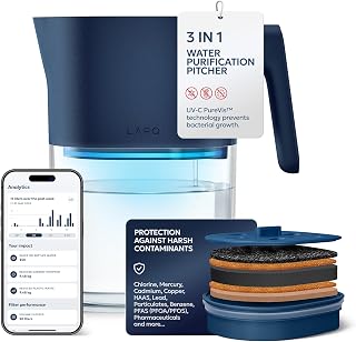 LARQ PureVis 3-in-1 Smart Water Filter Pitcher with UV-C Purifier and App
