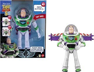 ​Mattel Disney and Pixar Toy Story 5 Flight Mode Hi-TechBuzz Lightyear | Movable Wing Activation, 12-inch Toy Figure, 35+ Sounds & Movie Phrases