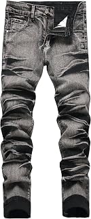 Men's Slim Fit Stretch Jeans Ripped Skinny Jeans for Men, Fashion Straight Leg Comfort Flex Waist Cargo Denim Pants