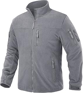 TACVASEN Men's Warm Fleece Jacket, Military Jacket, Work Zip, Hiking, Without Hood, Jackets For Men Windproof Winter Jacket Men