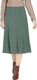 Allegra K Women's Floral Midi Skirt Elastic Waist A-Line Casual Print Skirt