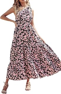 PRETTYGARDEN Women's Summer Dress Satin Ruched Sleeveless Spring Wedding Cocktail Midi Dress