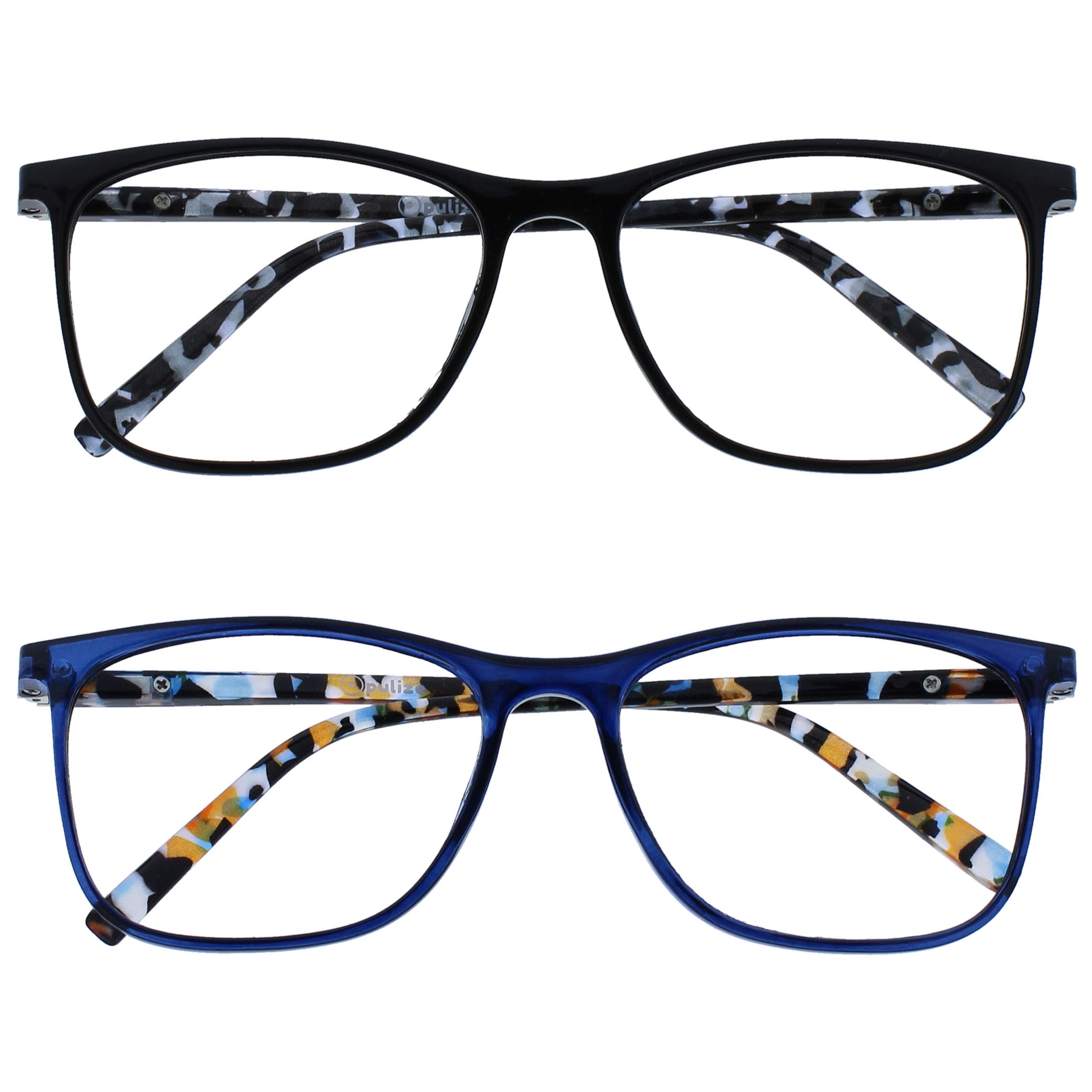 OPULIZE Arc Reading Glasses Square Frame Thin Elegant Spring Hinges Anti-Scratch