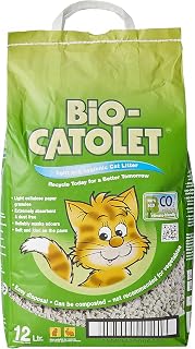Bio-Catolet Light & Hygienic Recycled Paper Granules Cat Litter 12L | Ultra-Absorbent | Dust-Free | Odour Control | Biodegradable Non-Clumping Litter for Cats and Small Animals