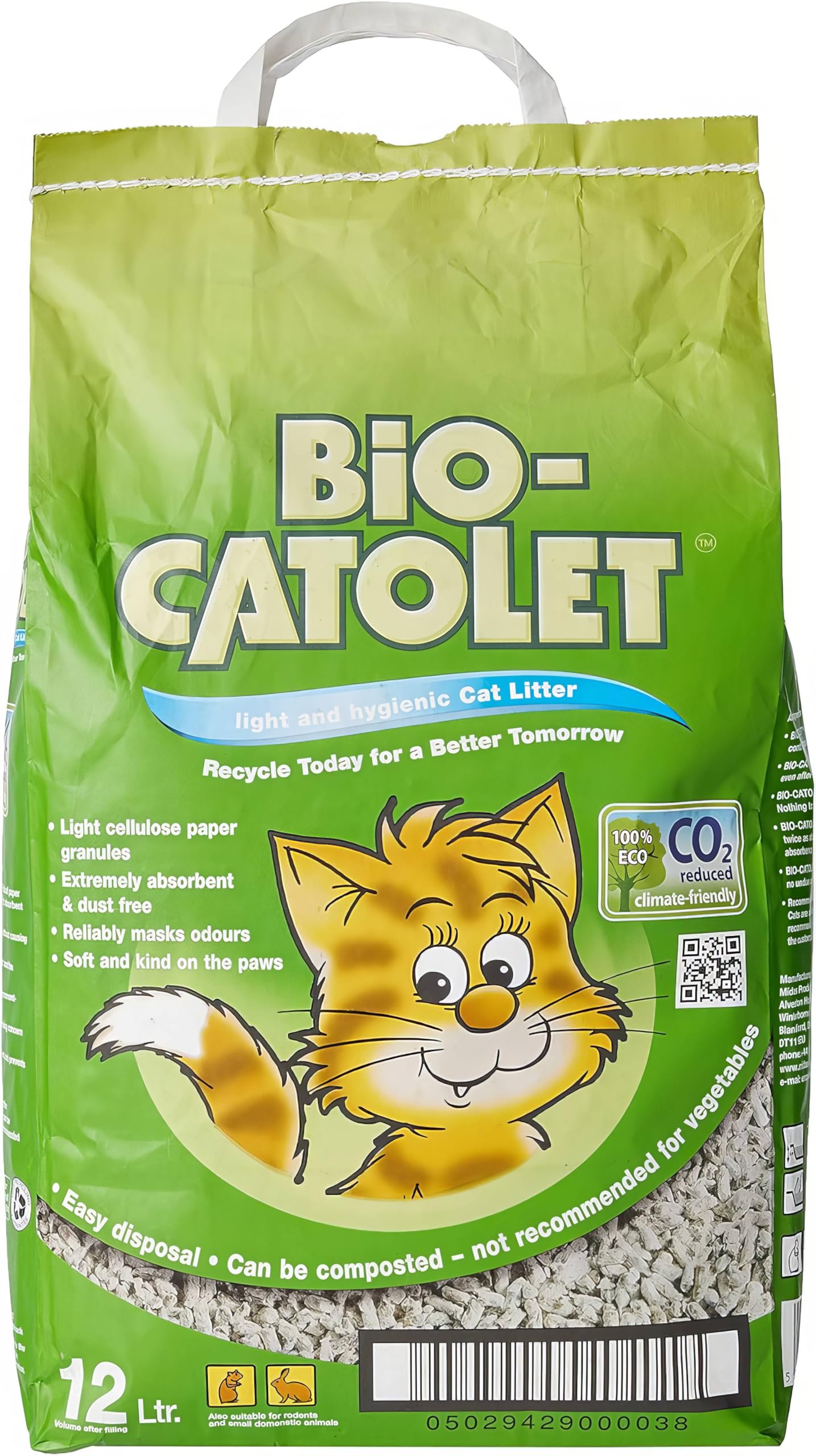 Bio-Catolet Light & Hygienic Recycled Paper Granules Cat Litter 12L | Ultra-Abso