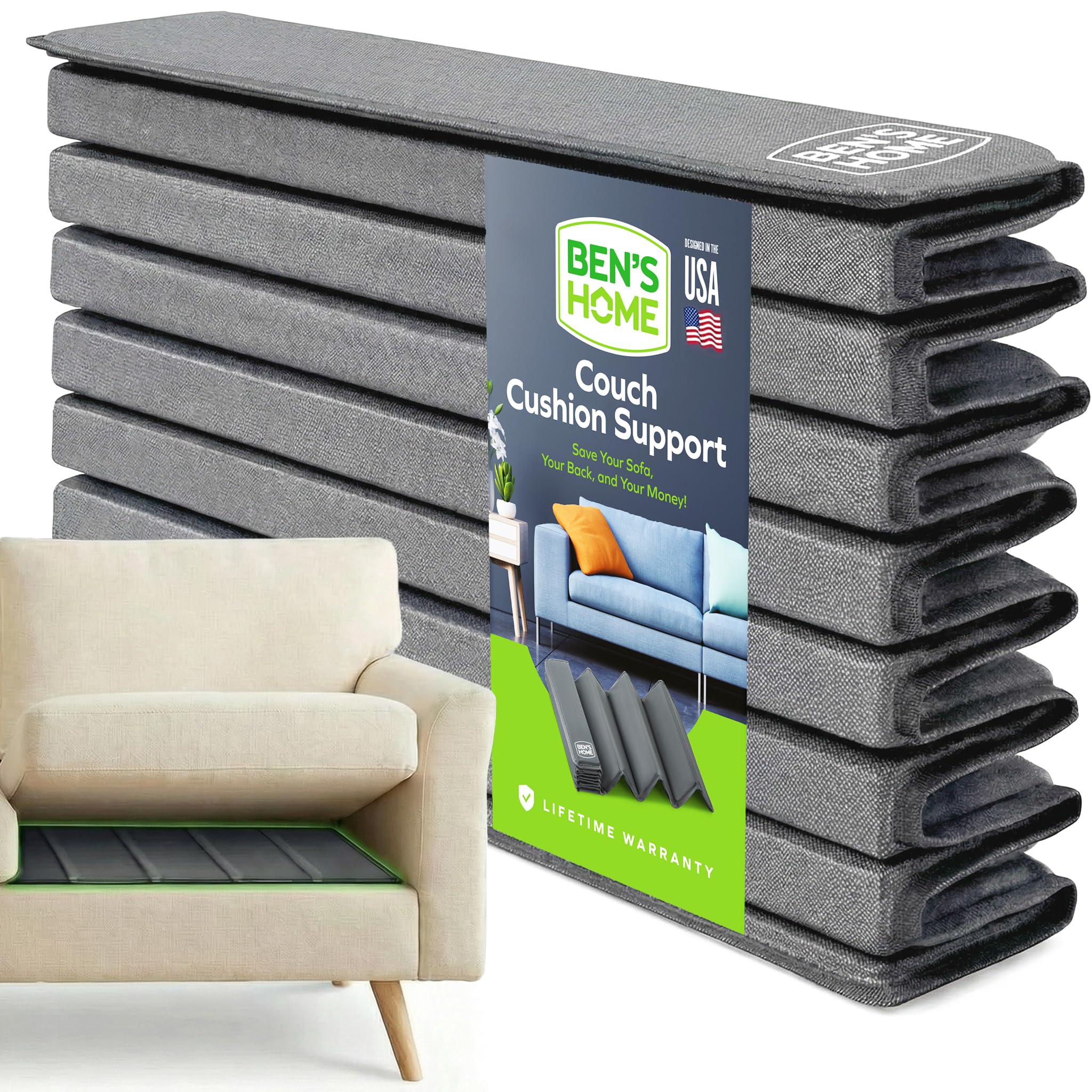 BEN'SHOME Couch Cushion Support Board, Sagging Sofa Seat 58-67" x 19.7" | Heavy 