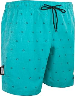 GUGGEN Mountain Men's Beach Shorts Boxer Trunks Beach Summer Stripe Pattern, Grey and White