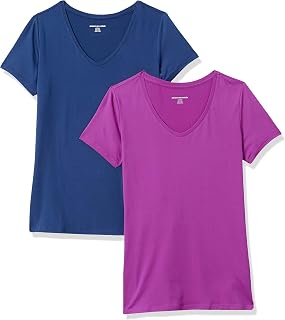 Amazon Essentials Camisetas de Tejido Elástico, Manga Corta y Secado Rápido, Correr, Gimnasio y Entrenar Mujer, Paquetes multiple