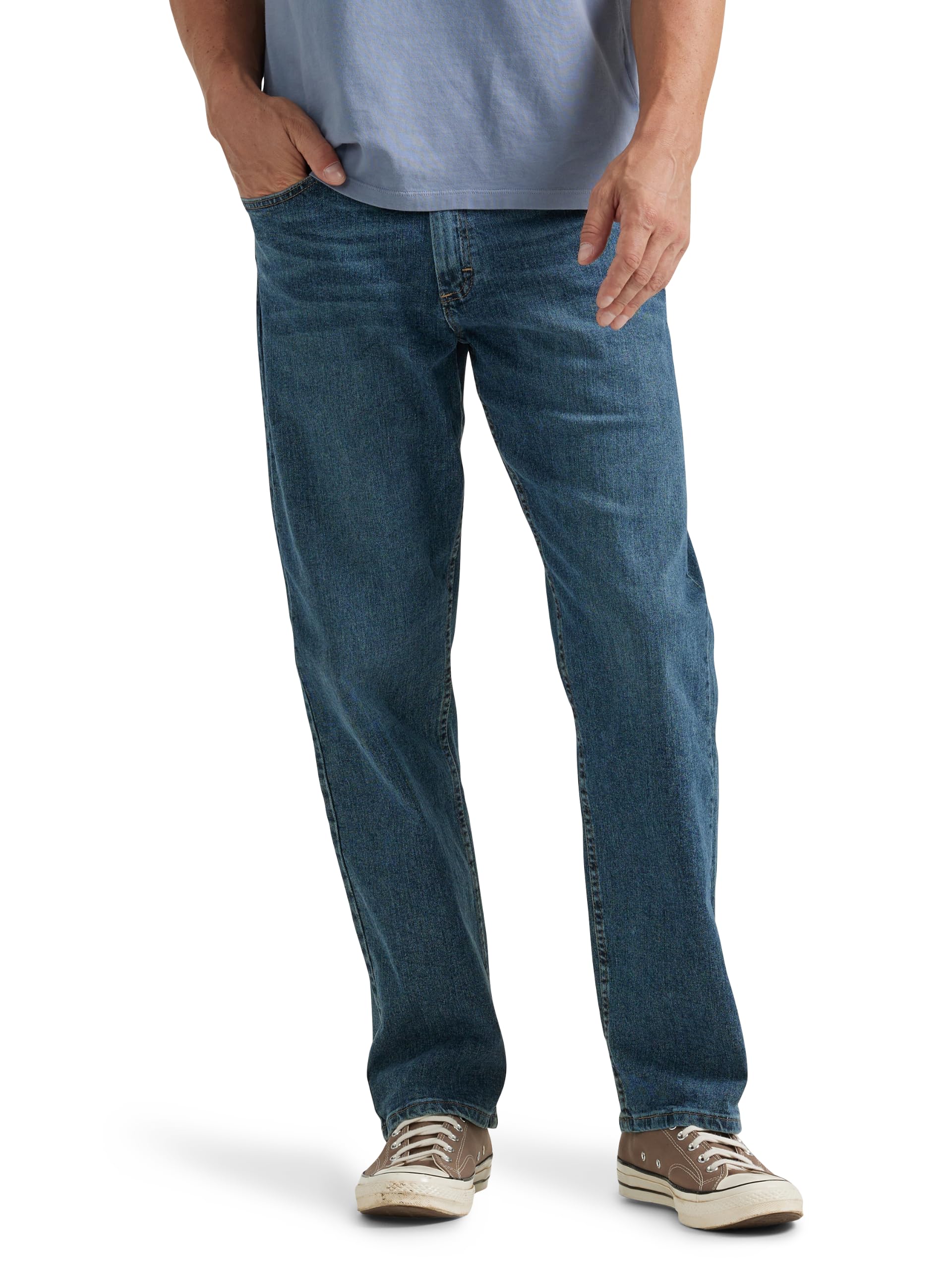 Wrangler Authentics Men's Comfort Flex Waist Relaxed Fit Jean, Smoke, 38W X 34L
