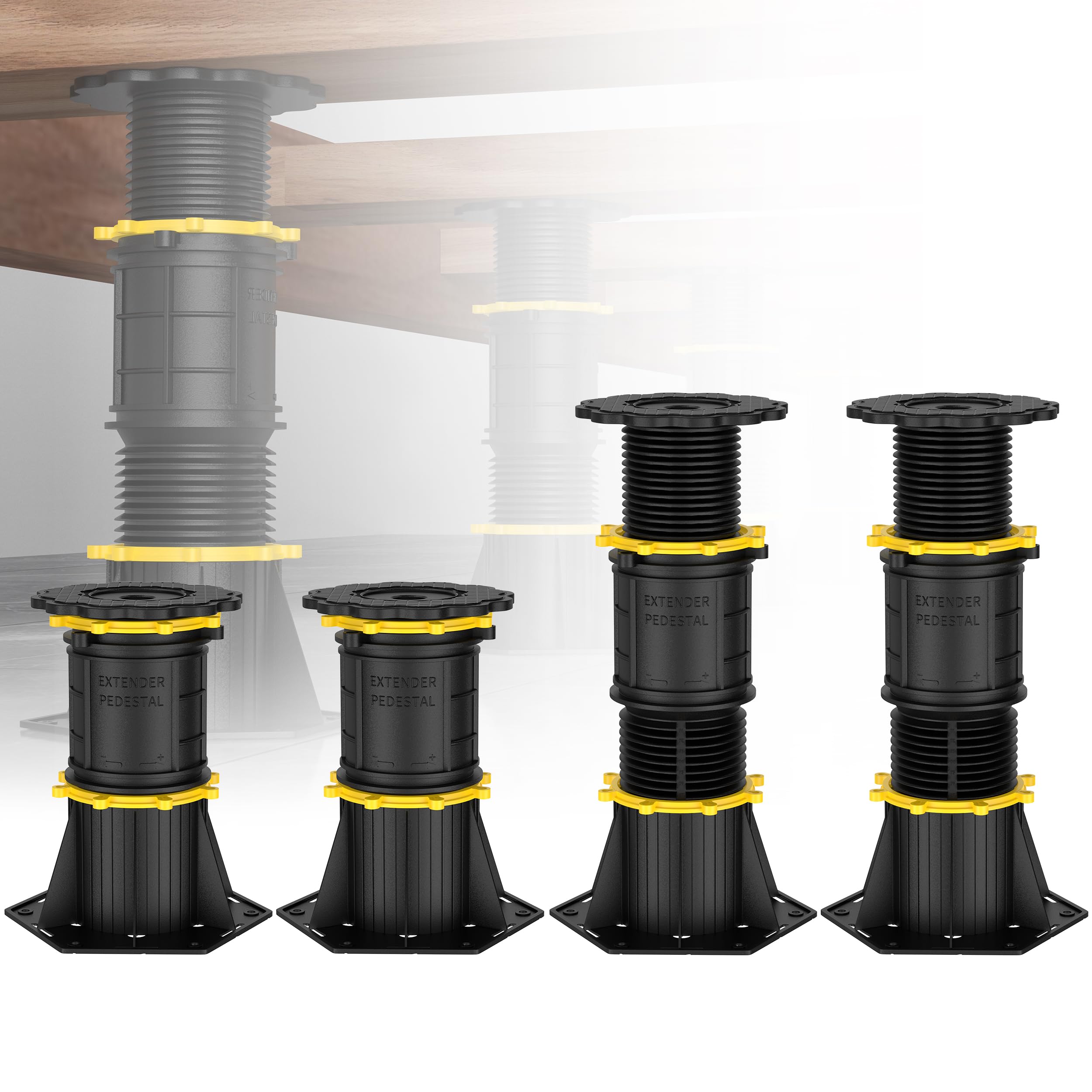 Wlrrcwdttc 4 Pcs Adjustable Height Bed Support Legs 8.5-13 inch, Bed Frame Cente