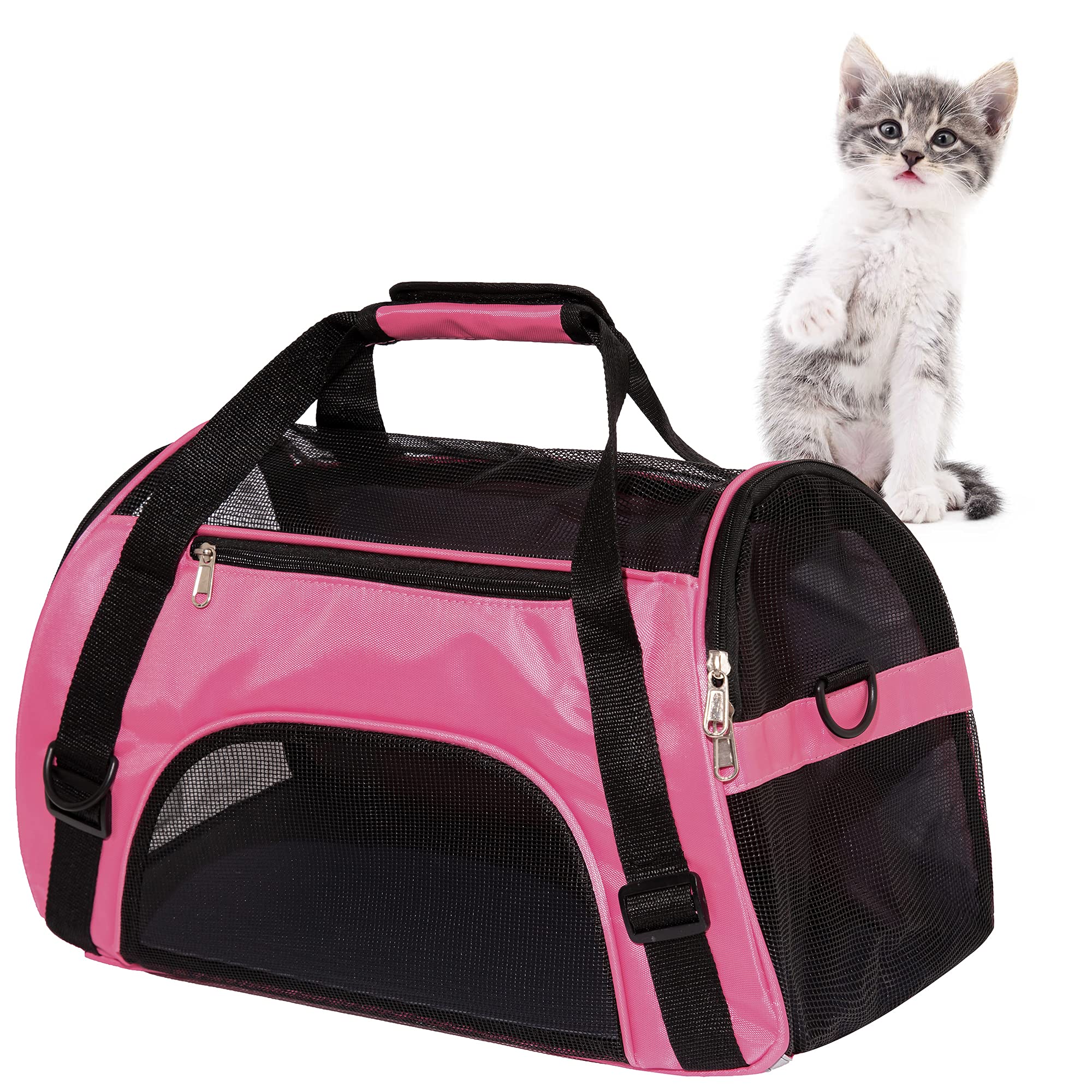 MuchL Cat Carrier for Cats Soft-Sided Travel Pat Carrier for Cat with Wooden Pad