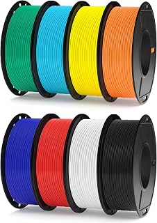 ELEGOO Pack of 8 PLA+ Filament Spools 8 Colours 8 x 250 g 1.8 mm | Dimensional Accuracy +/- 0.03 mm, 8 Spools of 250 g, Multicolor 1