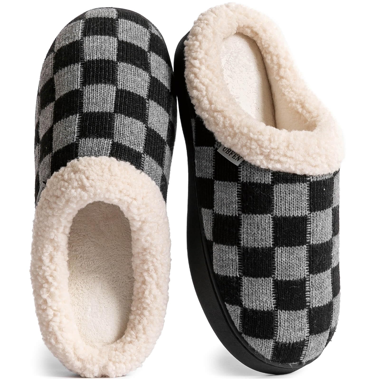 UBFEN Pantofole da uomo per interni, camera da letto, in memory foam, leggere, p