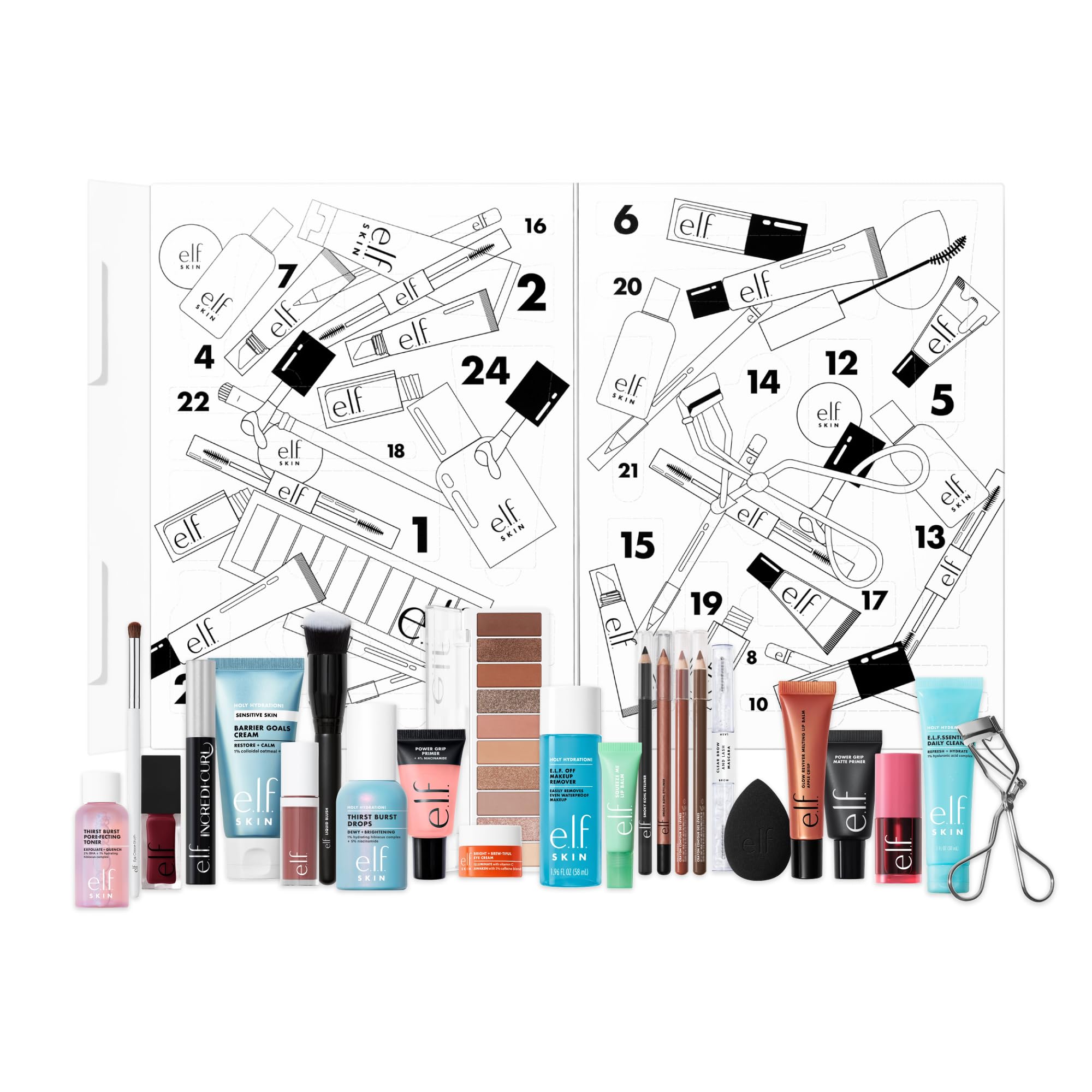 e.l.f. Express Your e.l.f. 2026 Beauty Advent Calendar, 24 Days of Gifts | 18 Fu