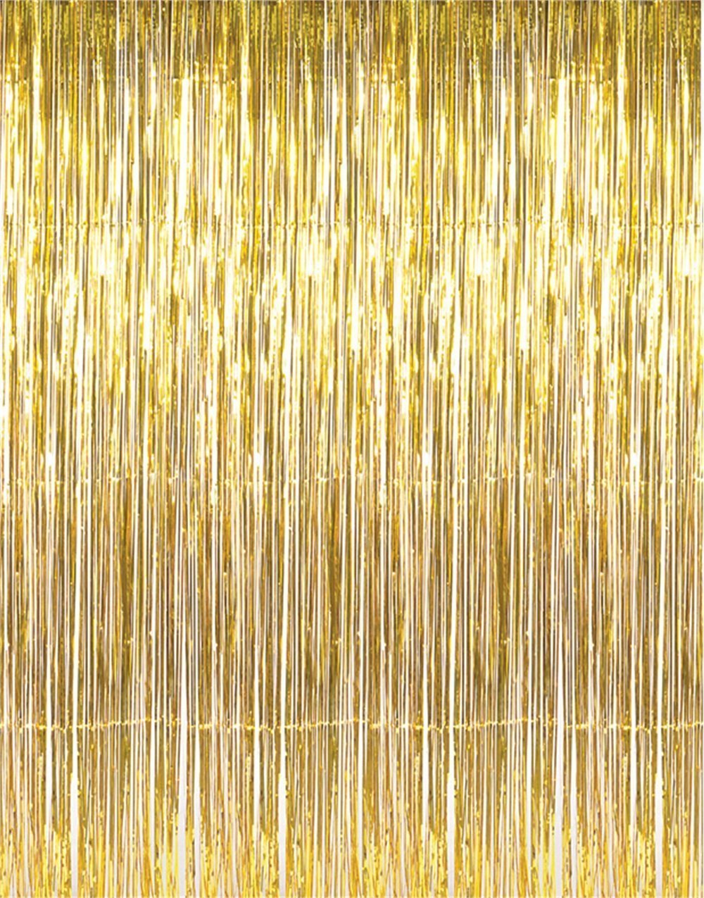 GOER 3.2 ft x 9.8 ft Metallic Tinsel Foil Fringe Curtains Party Photo Backdrop P