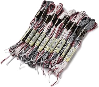 10 Skeins 0.5mm Embroidery Floss 6 Ply Polyester Cross Stitch Thread for Friendship Bracelets Dental Floss 8M