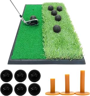 Golf Style Golf Mat, Golf, Practice, Mat, Swing Training, Practice Equipment, Indoor, Outdoor, Artificial Turf, Rubber Mat, Shot Mat, For Practice
