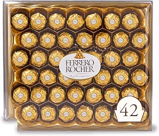Ferrero Rocher Gourmet Hazelnut Milk Chocolate Gift Box, 42 Individually Wrapped Chocolates, 18.5 oz (Pack of 2)
