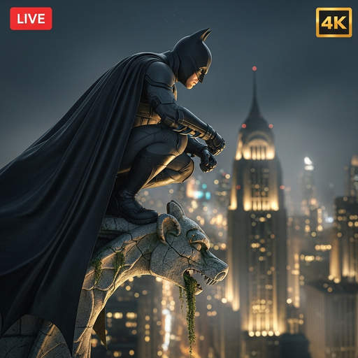 Batman Dark Knight: Gotham Rain Night Screensaver