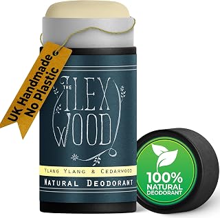 The Ilex Wood Natural Deodorant Stick - Ylang Ylang & Cedarwood - 70ml | Sweet & Woody. Handmade in UK. Aluminium Salts Free, Plastic Free, Alcohol Free, Vegan, Eco-Friendly Cardboard Tube.
