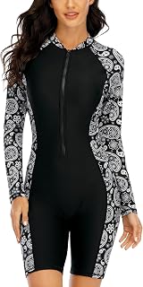 Halcurt Women's One Piece Rash Guard One Piece Swimsuit