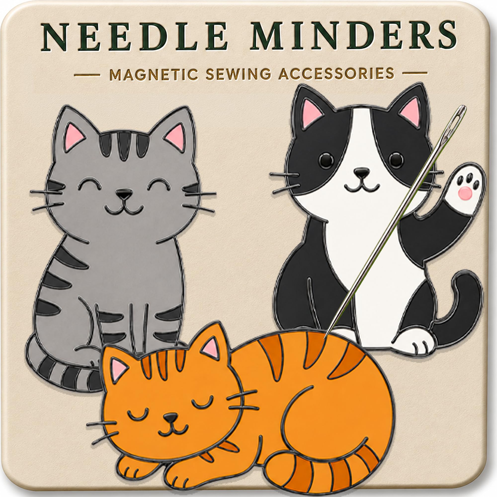 Kraftex Magnetic Needle Minder. Needleminder for Embroidery & Sewing. Cute Needl