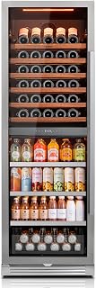 Ca'Lefort 24 Inch Wine and Beverage Refrigerator, 185 Cans & 77 Bottles | 69-Inch Tall Design, 40-65°F Control, Display Shelf, 3-Color LED, Energy Star, Glide-Out Shelves, Storage Drawer for Home