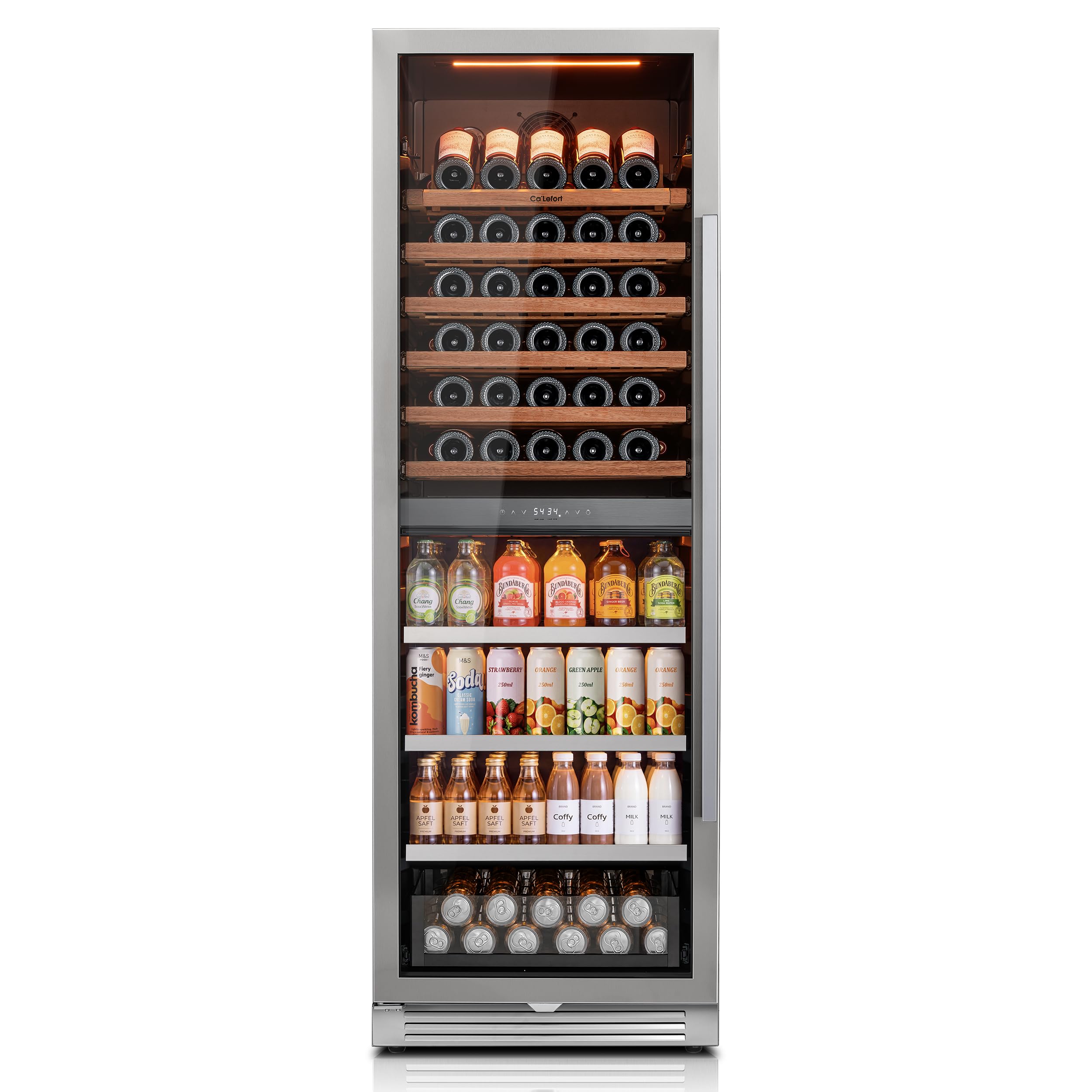 Ca'Lefort 24 Inch Wine and Beverage Refrigerator, 185 Cans & 77 Bottles | 69-Inc
