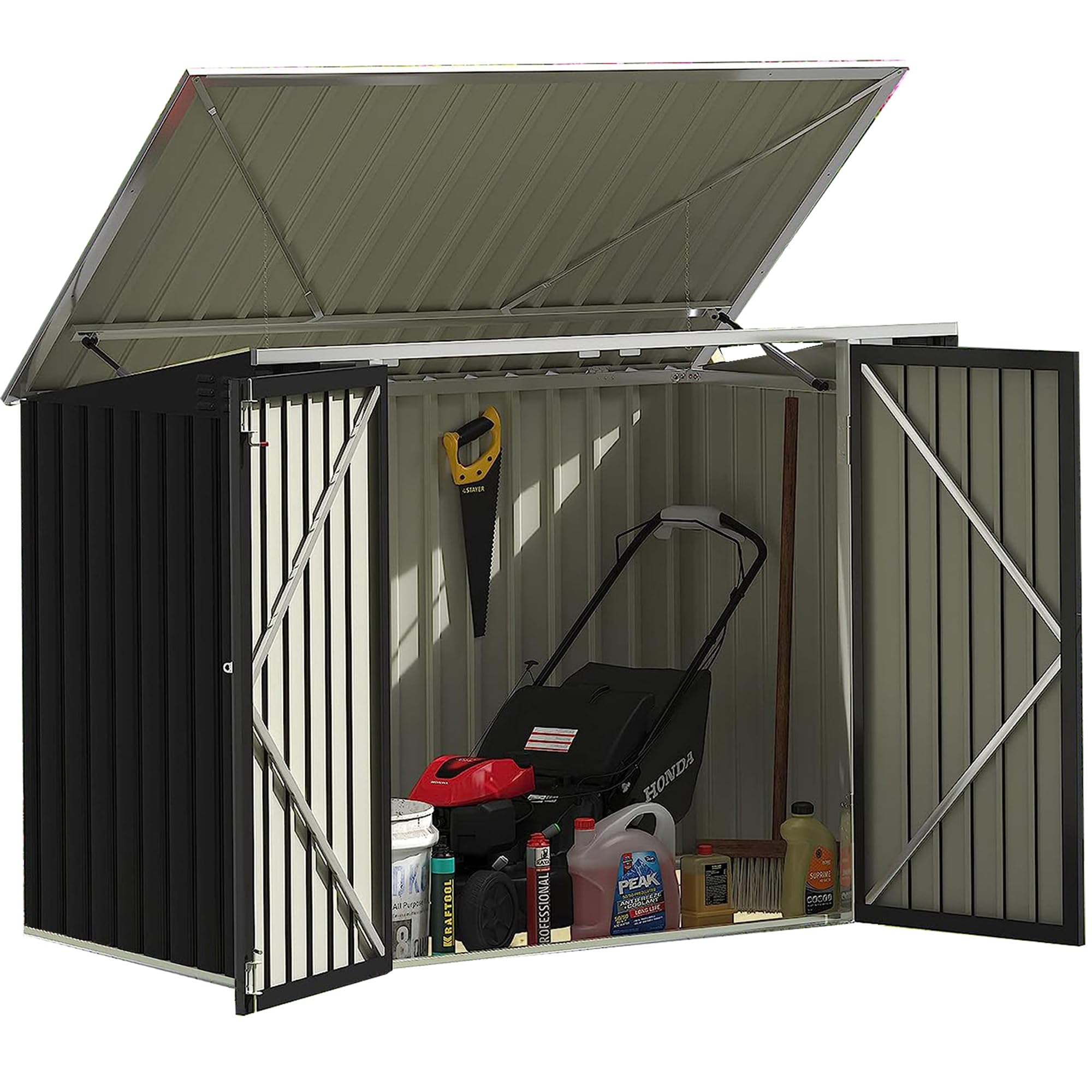 Devoko Outdoor Storage Shed 5.8 x 3.3 FT Metal Trash Shed Waterproof Outside Sto
