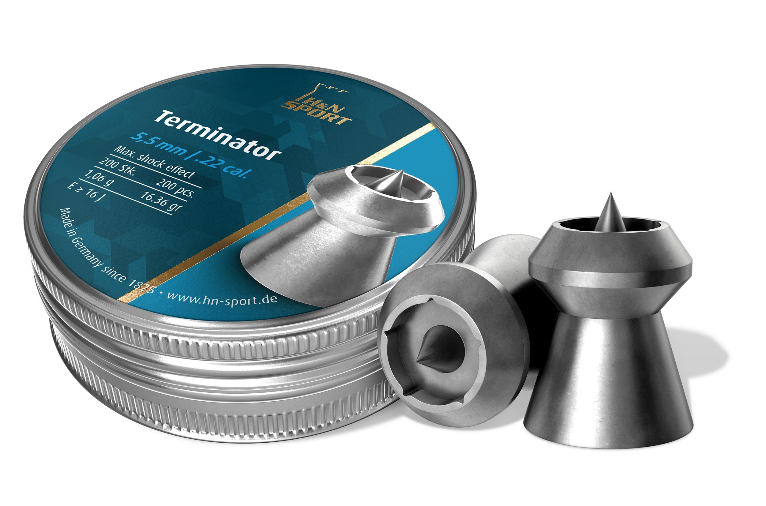 H&N Sport Terminator Hollowpoint Air Gun Pellets - Available in .177 Cal or .22 