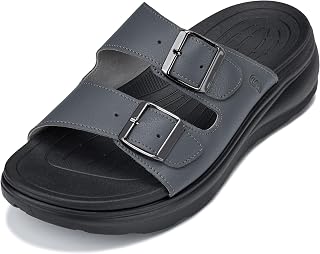 CALTO Men's Invisible High Top Shoes - Ultra Light Comfort Slip On Sandals - 2" Tall