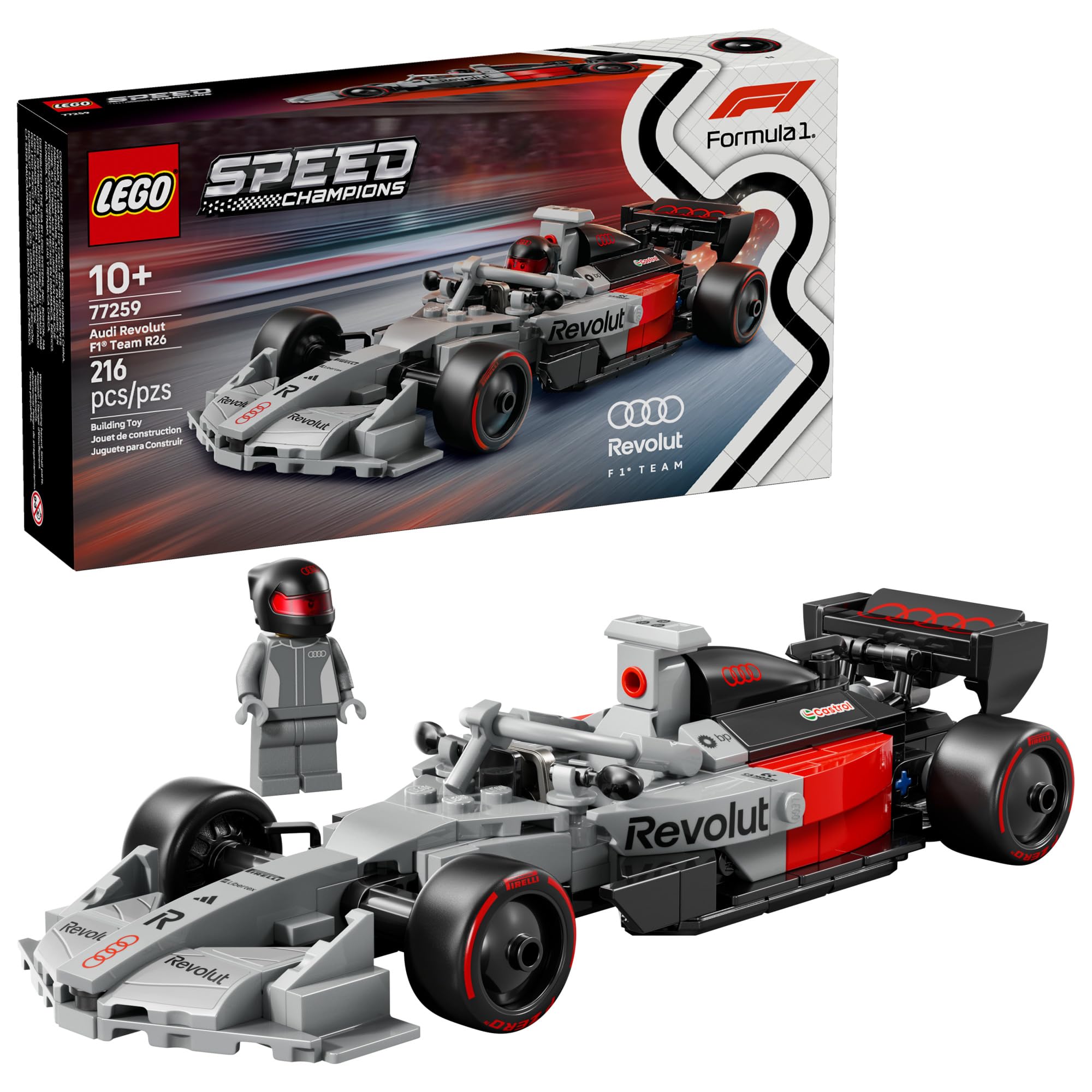 LEGO Speed Champions Audi Revolut F1 Team R26 Race Car 77259 | Building Toys for
