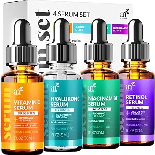 ArtNaturals Vitamin C Skincare Serum Set, 4 Piece | 4-serum skincare routine, Vitamin C, Hyaluronic Acid, Niacinamide &amp; Retinol, All skin types