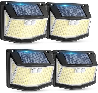 Outdoor Garden Solar Security Lights 248 LED Solar Powered Wall Lights | 3 Motion Sensor Modes and 270 Wide Angle Lighting IP65 Waterproof Outside Solar Wall Lights for Fence Front Door Yard Garage