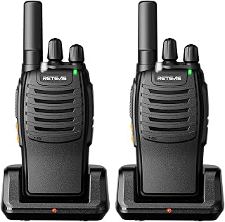 Retevis H777 Walkie Talkies, 2 Way Radios Long Range, Compact (2 Pack) | FRS, Portable, Mini, USB-C, LED Flashlight, VOX, Emerengency Alarm, Charger Dock, for School, Business, Retail, Camping