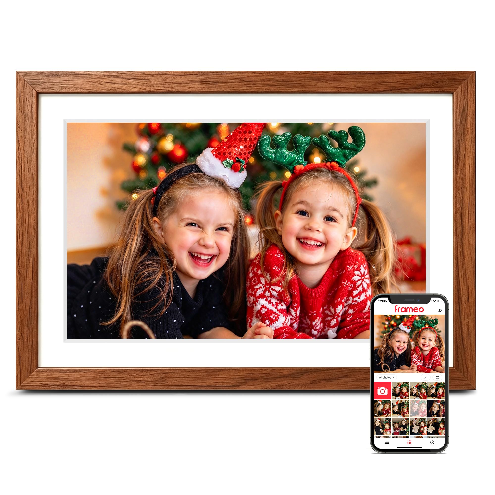 Frameo 10.1'' Digital Picture Frame WiFi, Electronic Photo Frame 32GB | 1280*800