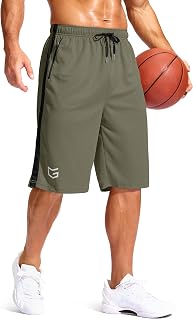 G Gradual Mens Basketball Shorts 11 Inches Long Zip Pockets Mesh Quick Dry Lightweight Gym Athletic Shorts