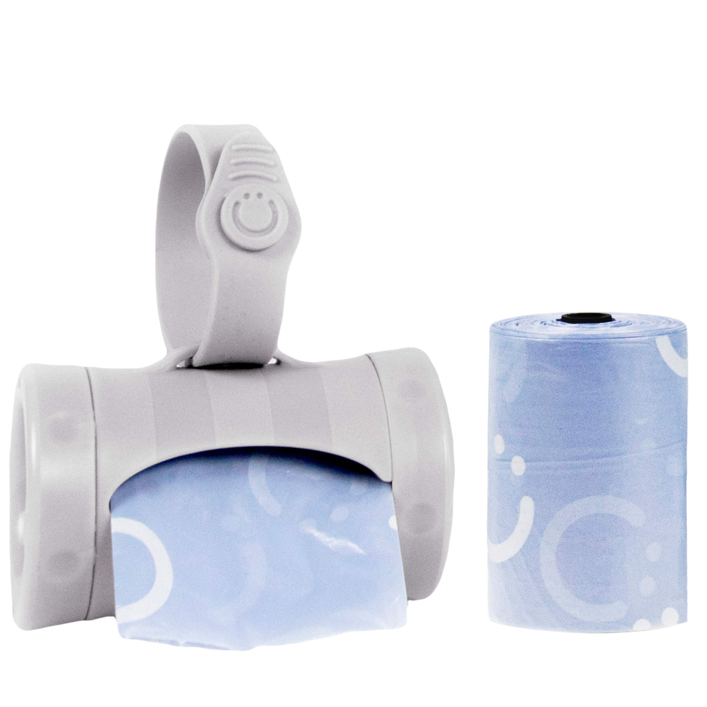 Ubbi Retractable Bag Dispenser for Diaper Bag, Gray | Portable Bag Holder for Tr