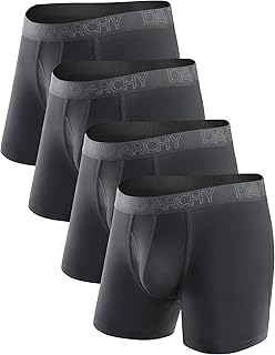 DAVID ARCHY Mens Underwear Boxer Briefs with Fly, Rayon Made from Bamboo