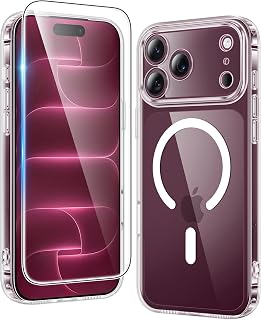 FNTCASE for iPhone 18 Pro Max Case / 17 Pro Max Clear Case Fit for Magsafe | Screen Protector, Military Grade Drop Protection, Slim Magnetic Phone Cases, Shockproof Bumper, Transparent Cell Cover