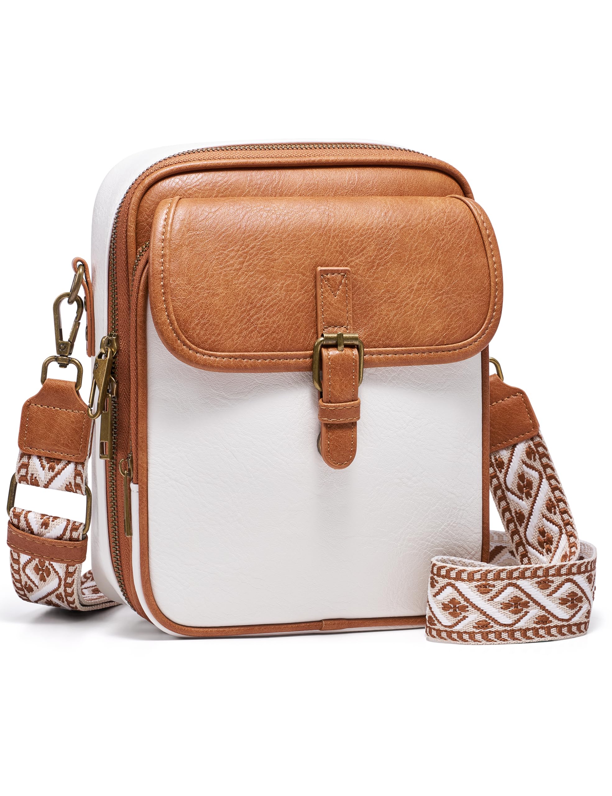 Crossbody Bag for Women Men, Vegan Leather Anti-Theft Messenger Shoulder Bag, Vi