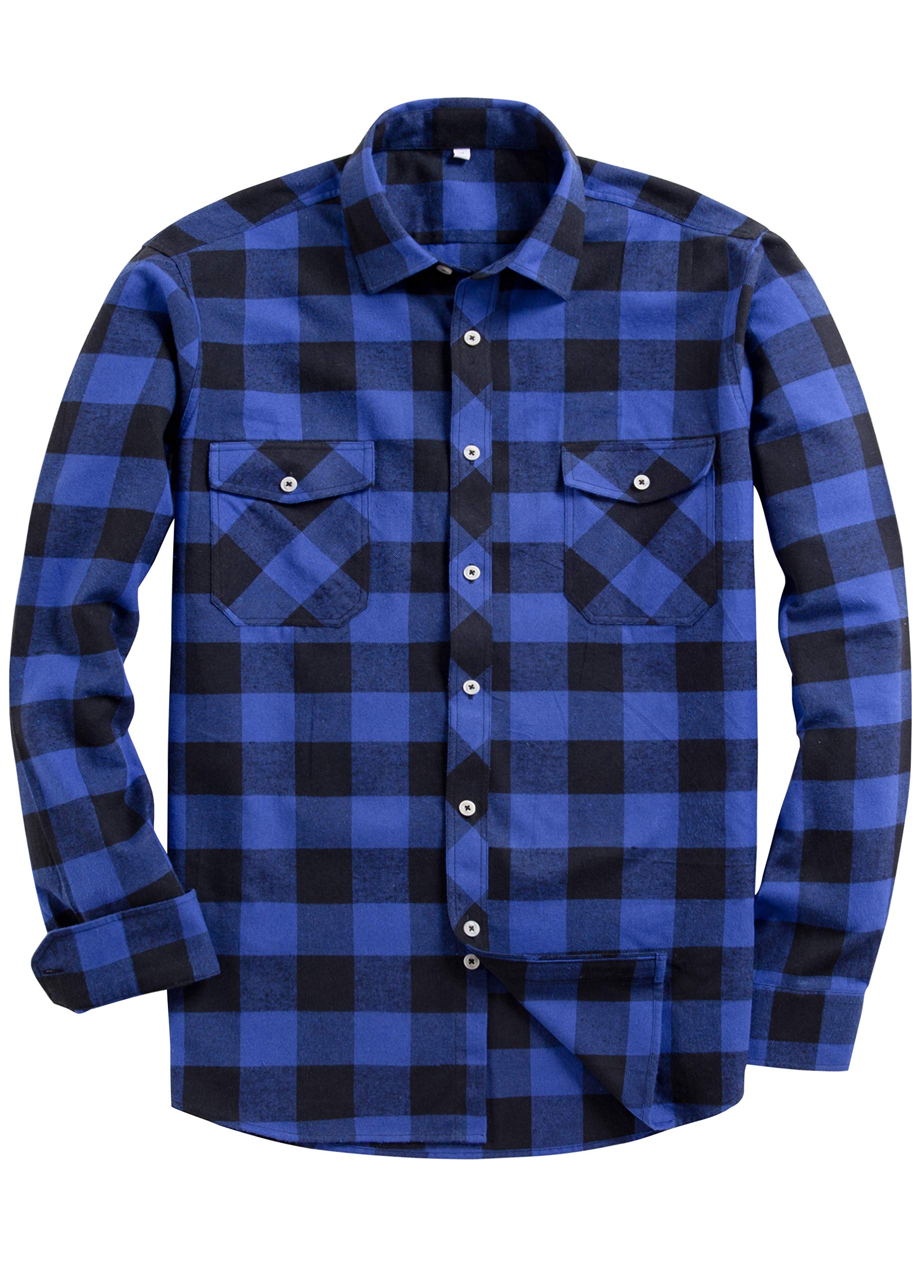 Alimens & Gentle Men's Solid Flannel Shirt Button Down Shirt (Pack of 1)