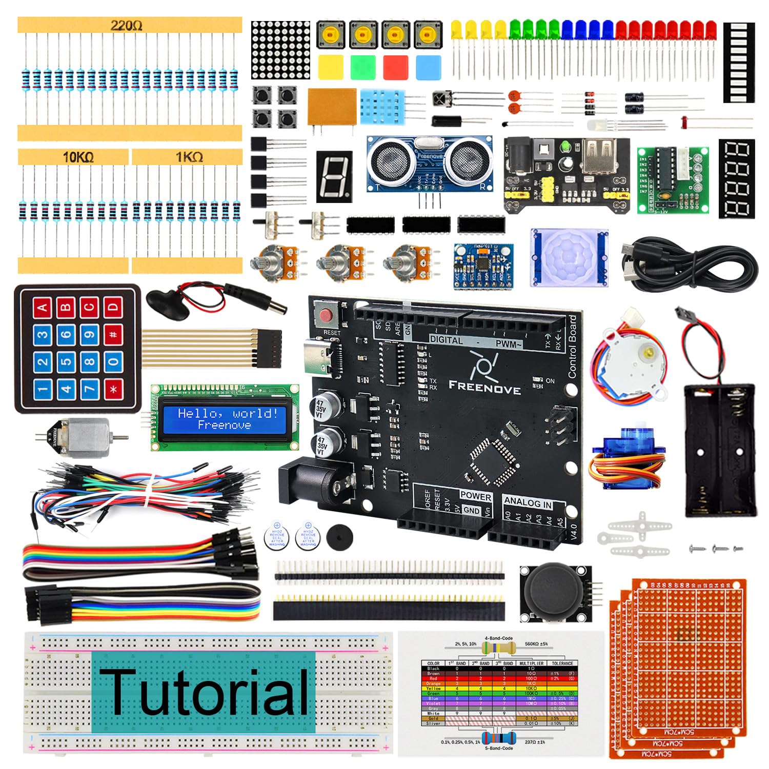 FREENOVE Ultimate Starter Kit with Board V4 (Compatible with Arduino IDE), 274-P