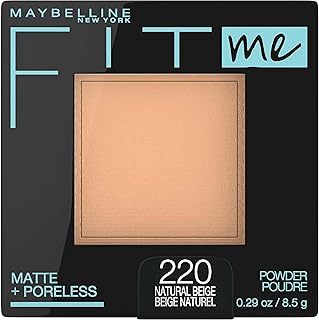 Maybelline Fit Me Matte + Poreless Pressed Face Powder Makeup & Setting Powder, Natural Beige, 1 Count