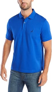 Nautica Men's Classic Fit Short Sleeve Solid Soft Cotton Polo Shirt, true black, Free Size