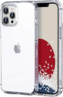 ONES Transparent Cover for iPhone 13 Pro, Shock-Proof Airbag, Resonance Speaker, Military Protection for Camera Screen, Anti-Slip, Hole Strap, Thin Soft Silicone Case