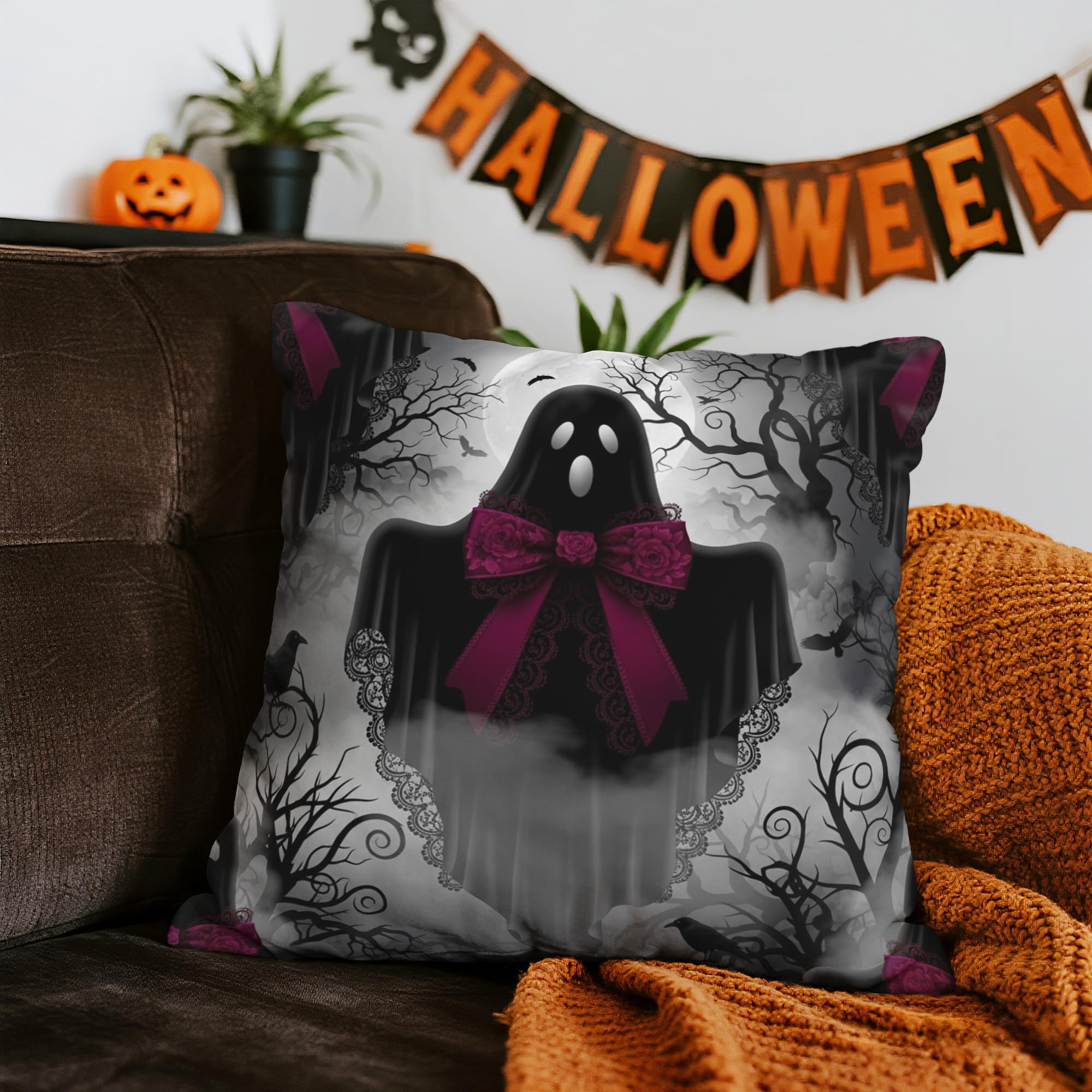 1 x Halloween Cushion Cover 18 x 18 inch - Halloween Cushion Cover for Home Deco