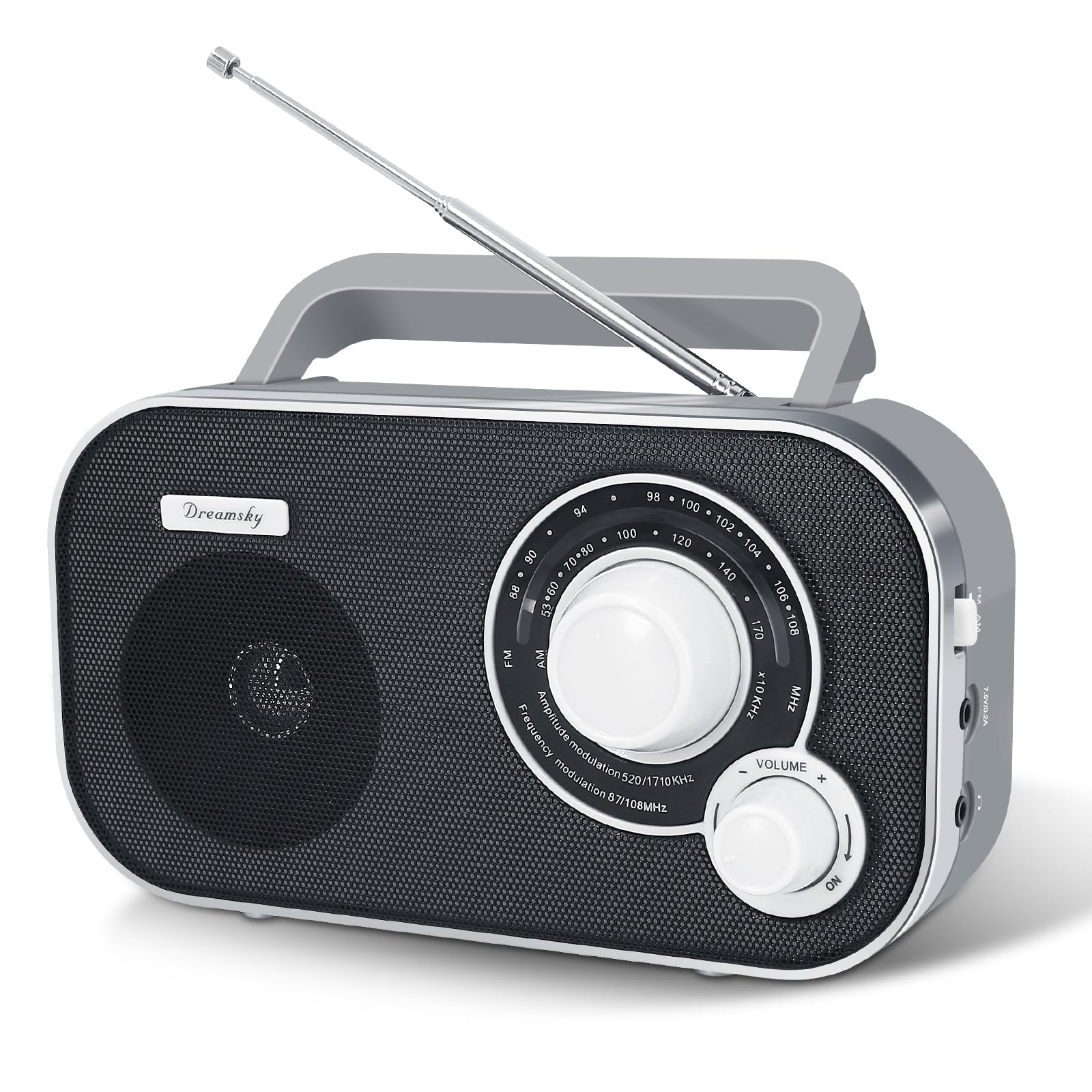DreamSky AM FM Portable Radio Plug in Wall or Battery Operated | for Home & Outd